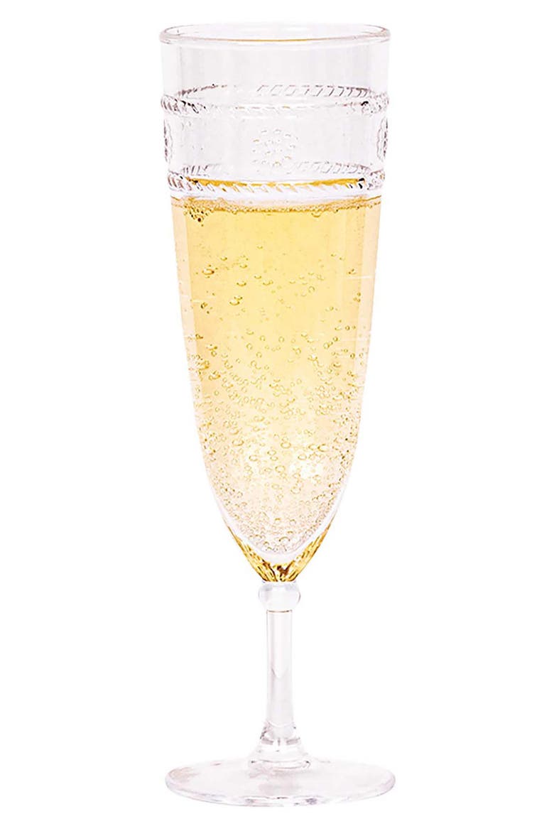 Isabella Set of 4 Acrylic Champagne Flutes, Alternate, color, CLEAR
