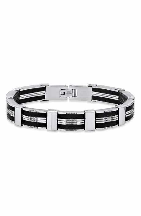 Stainless Steel & Rubber Bracelet