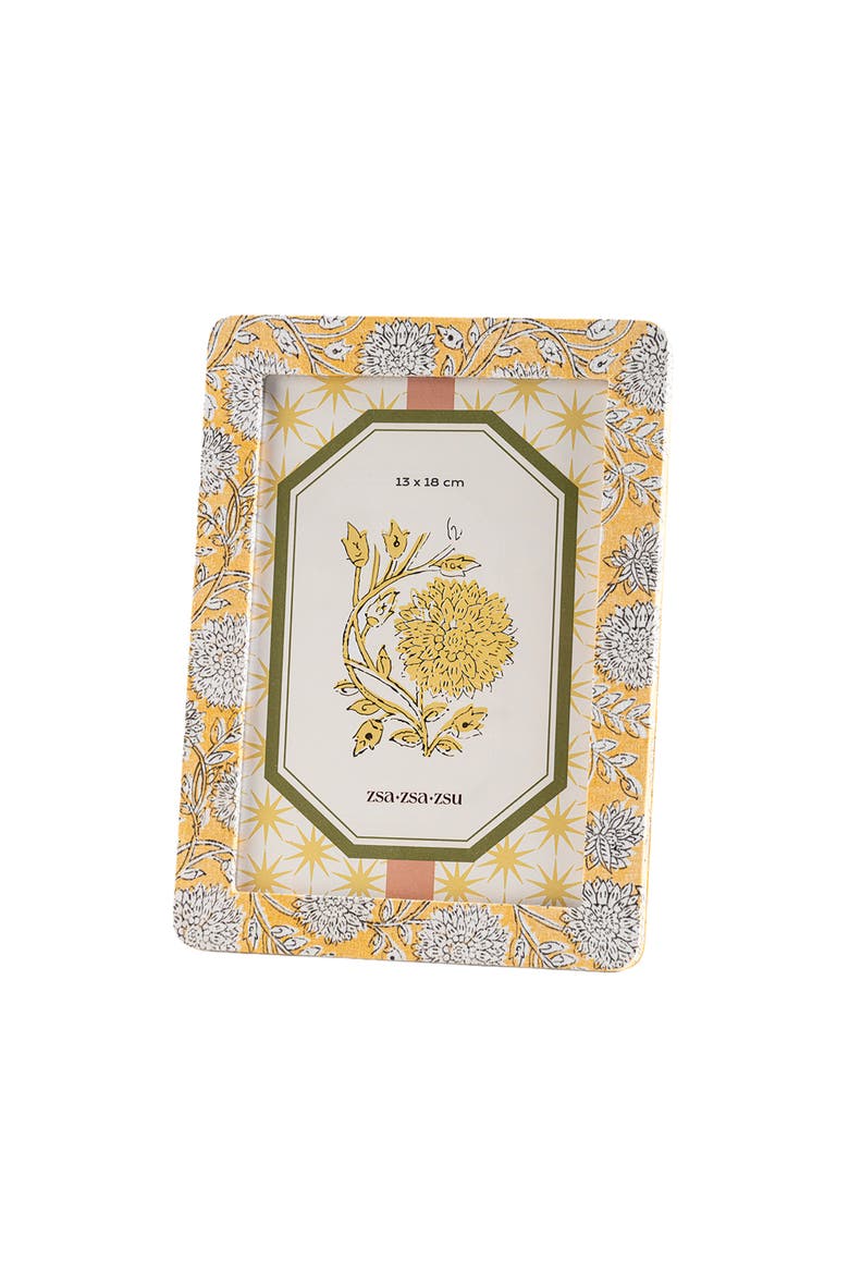 Noida Printed Frame 7X9 In, Main, color, Yellow
