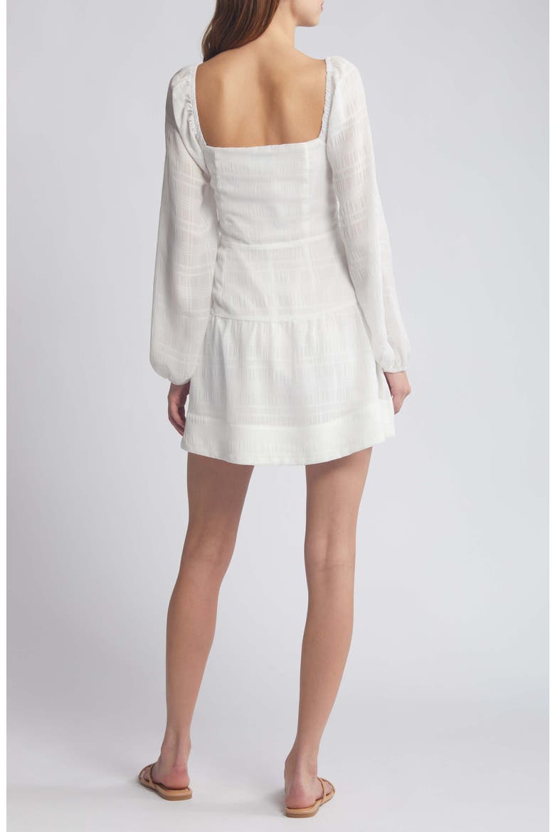 Alamour Long Sleeve Minidress, Alternate, color, OFFWHITE