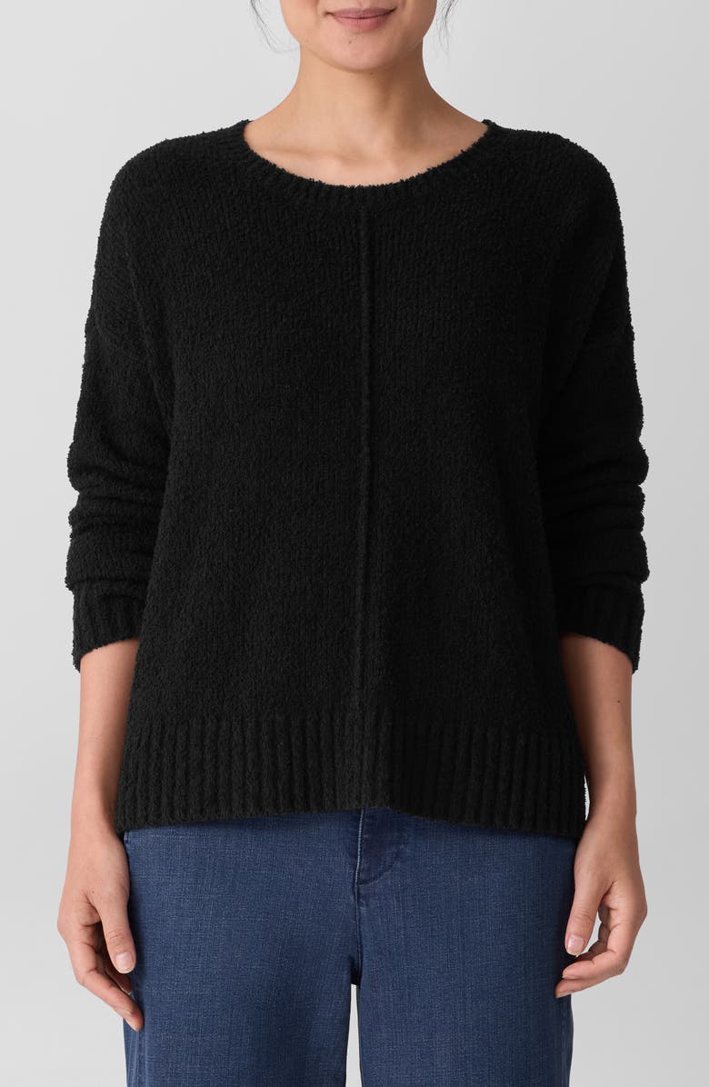 Eileen Fisher Crewneck Organic Cotton & Wool Blend Tunic Sweater, Main, color, 