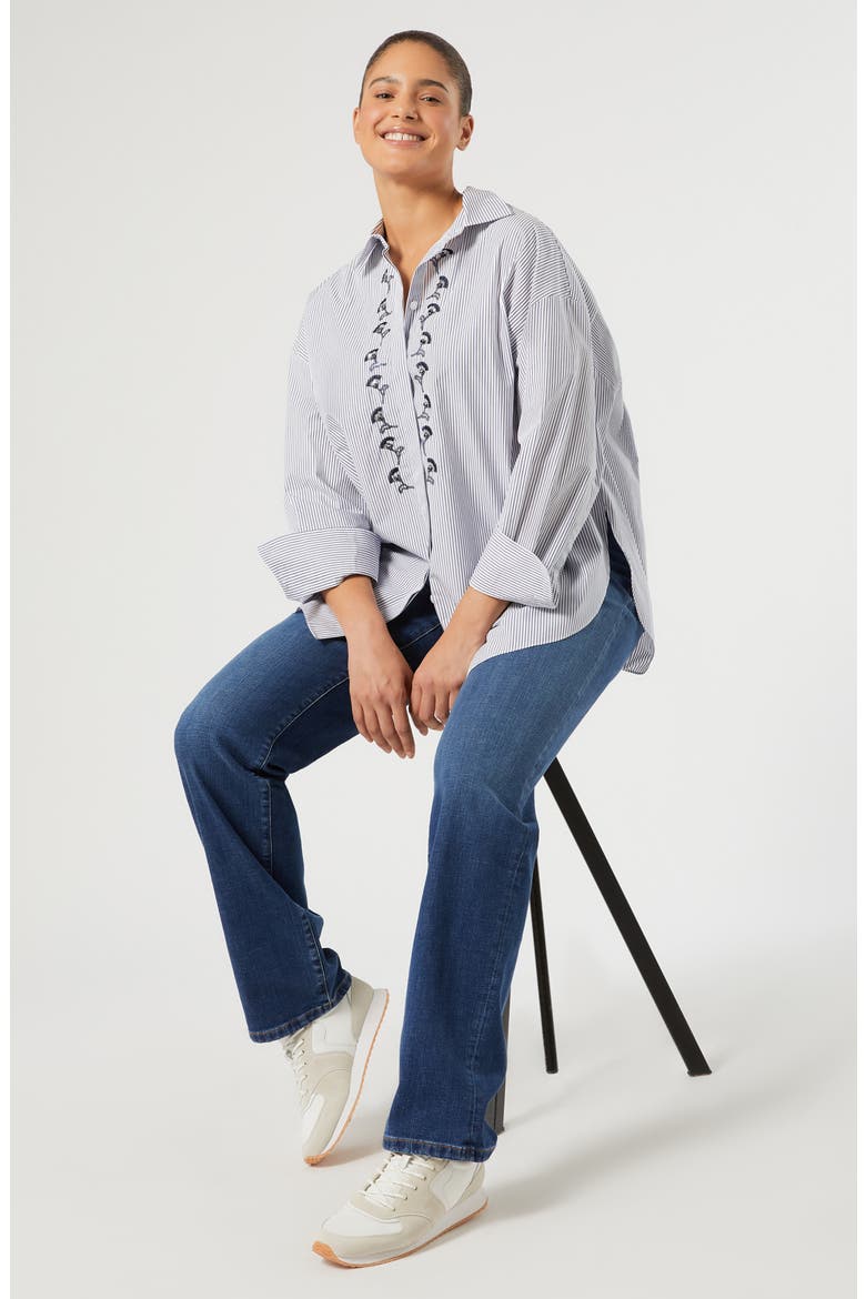 Embroidered Stripe Shirt, Alternate, color, OPTICAL WHITE