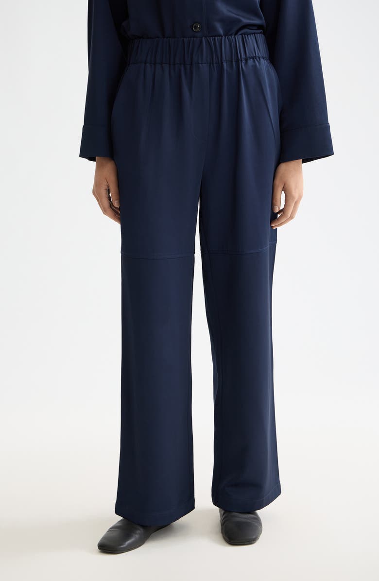 Scotch & Soda Noa High Waist Pull-On Wide Leg Pants, Main, color, Peacoat