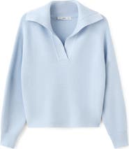 MANGO Rib Johnny Collar Sweater