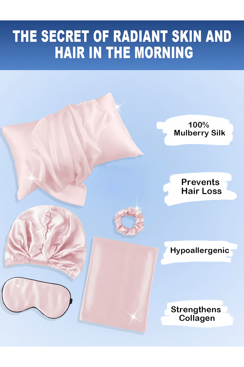 4-Piece Mulberry Silk Set, Alternate, color, Pink
