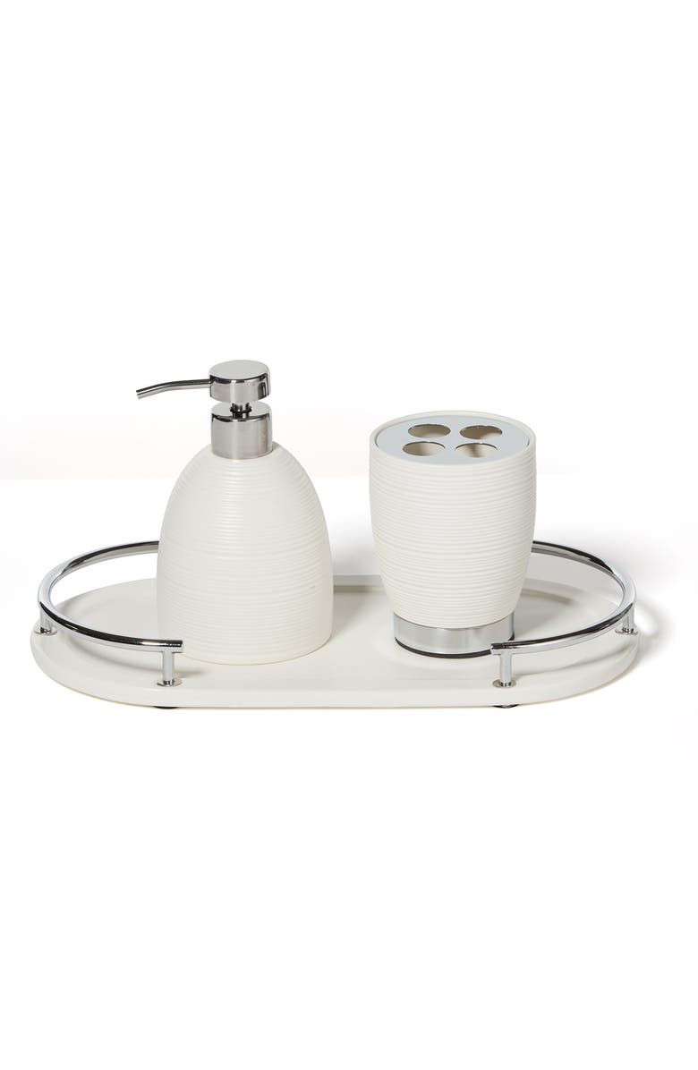 ROSELLI TRADING COMPANY Dubai 3-Piece Ceramic Bathroom Accessory Set, Main, color, White