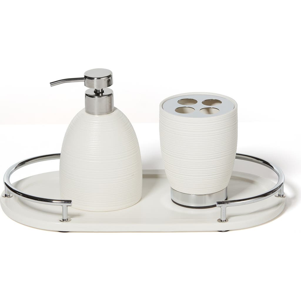 Roselli Trading Company Dubai 3-piece Ceramic Bathroom Accessory Set In White