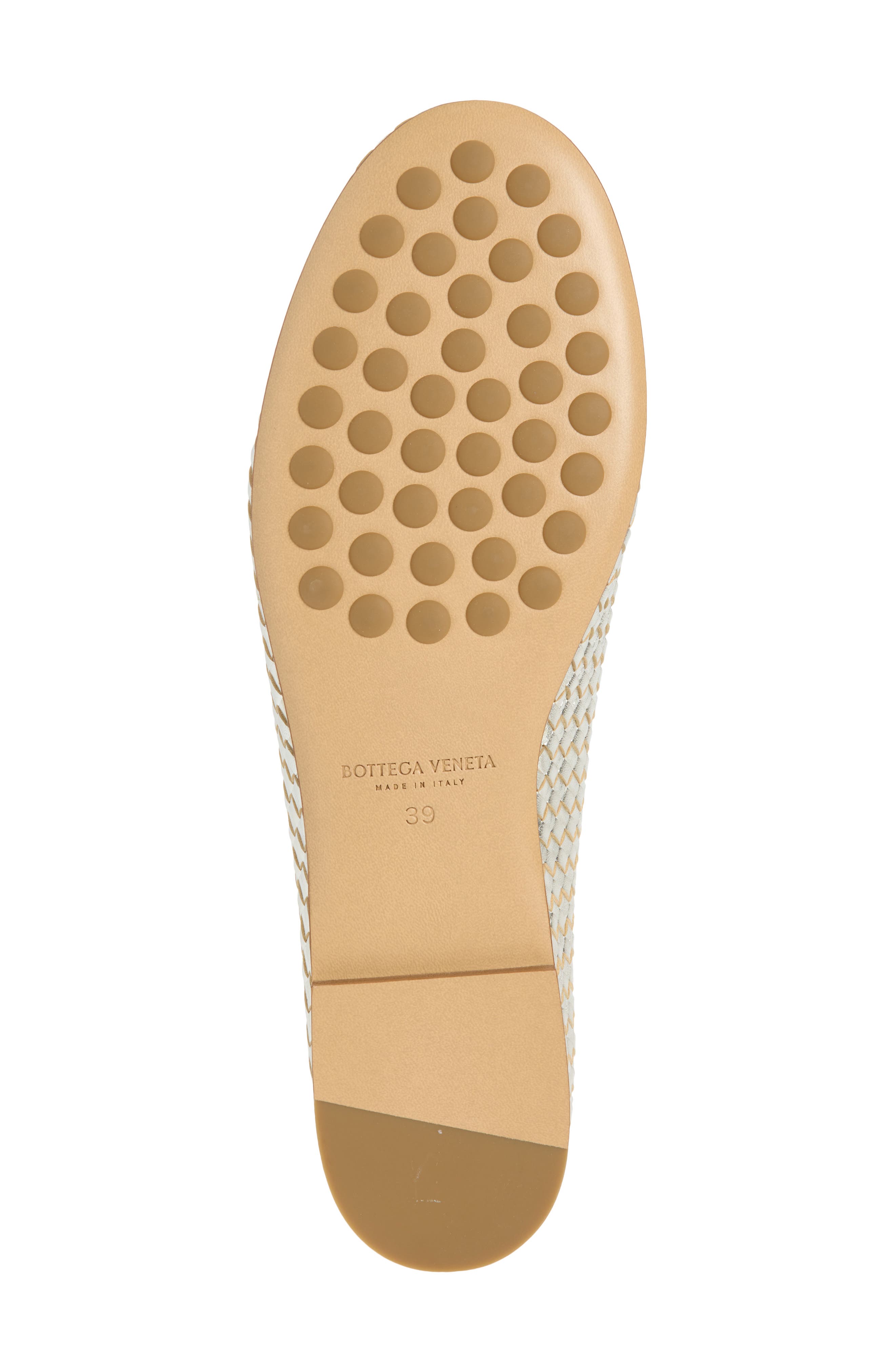 Rosa Ballerina Leather Flat, Alternate, color, 1561 PLATINUM