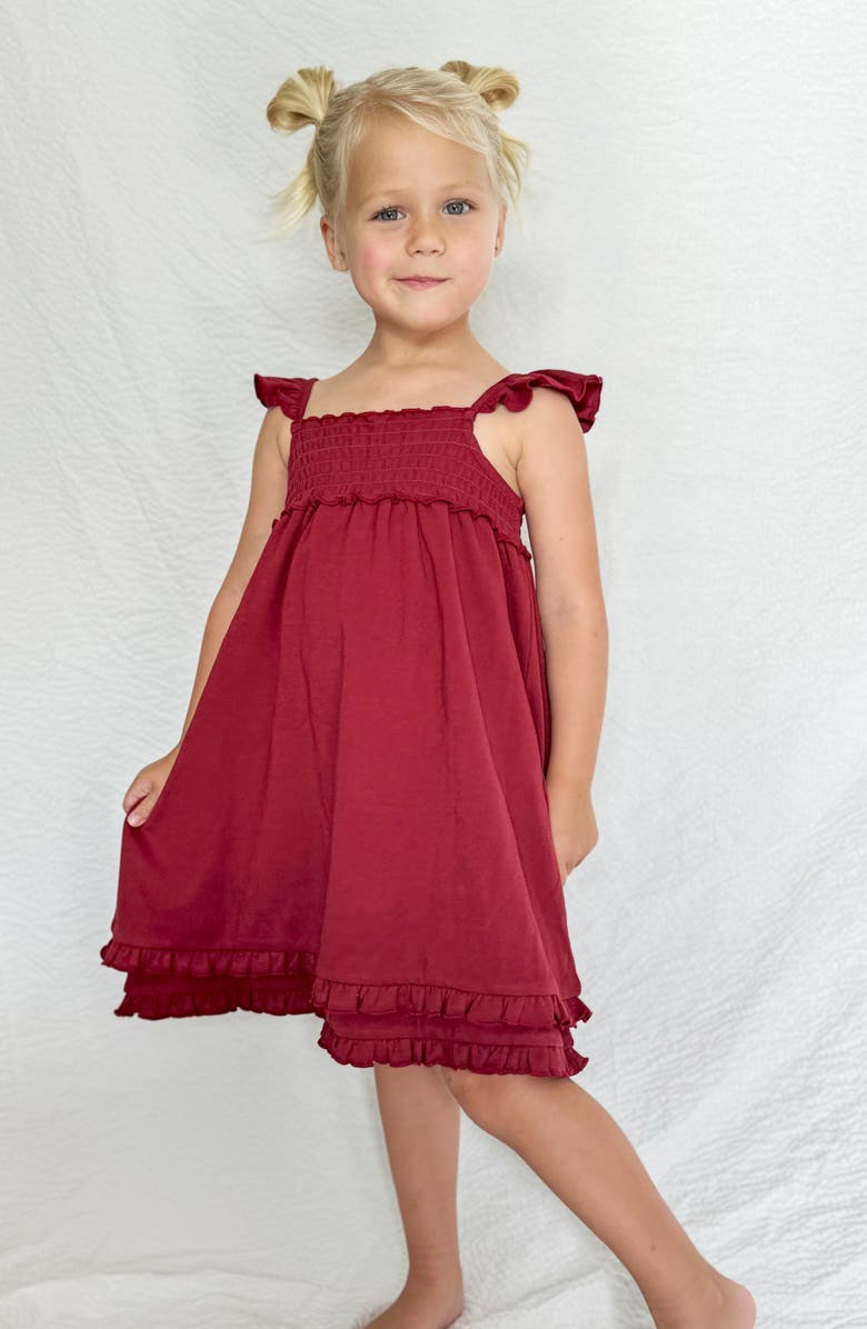 L'ovedbaby Smocked Organic Cotton Dress, Alternate, color, Crimson