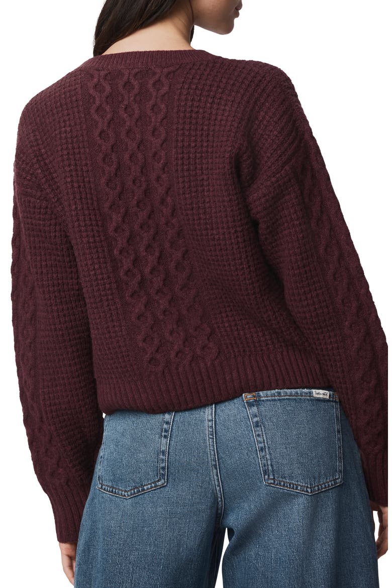 Celeste Cable Stitch Sweater, Alternate, color, DARK PLUM PURPLE