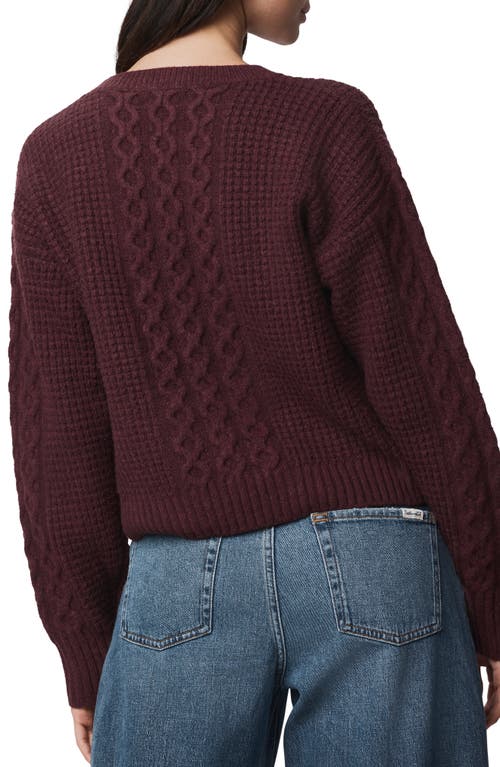 Splendid Novelty Pointelle Stitch Sweater In Burgundy