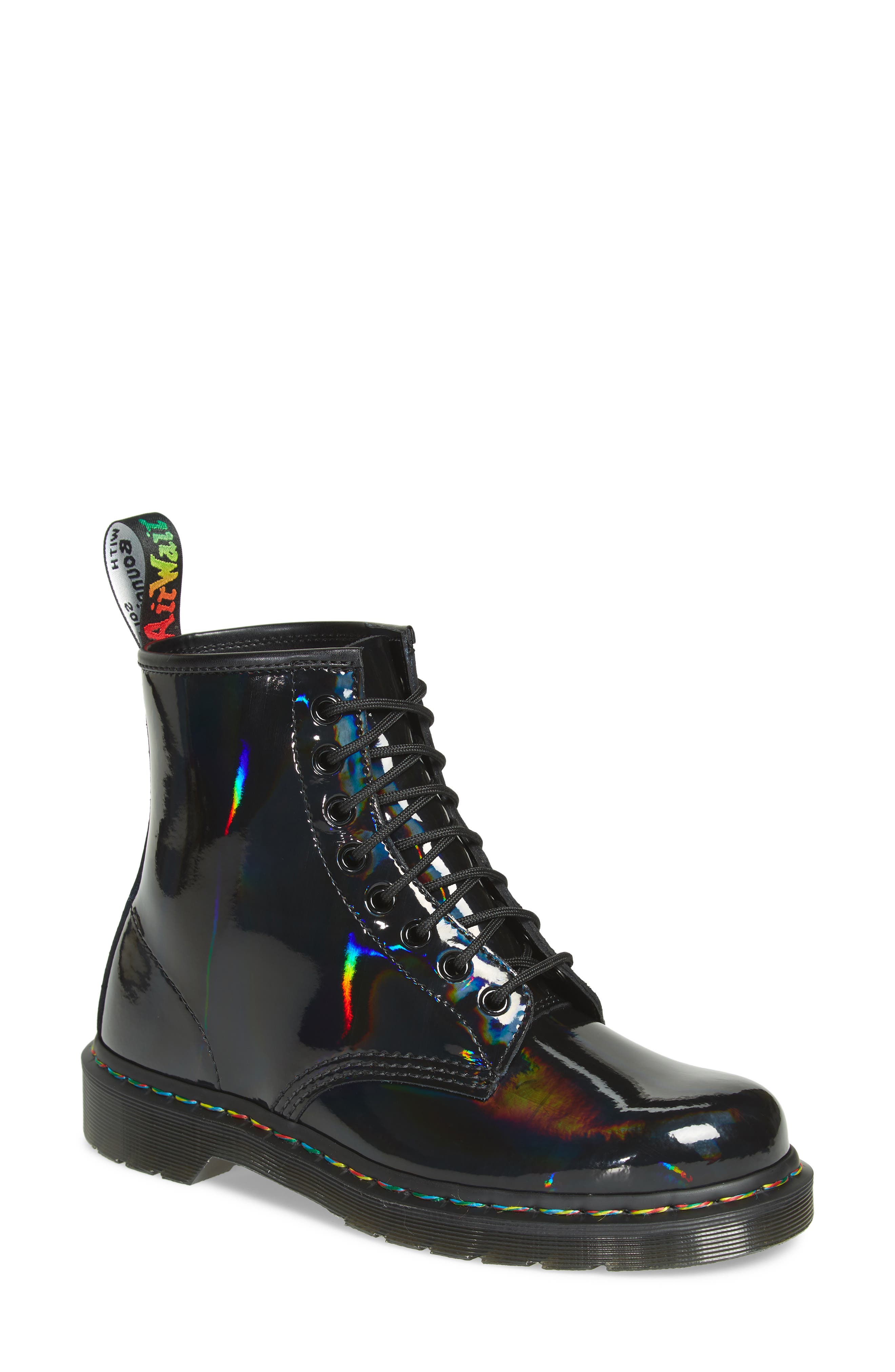 Dr. Martens 1460 Rainbow Patent Boot, Main, color, 