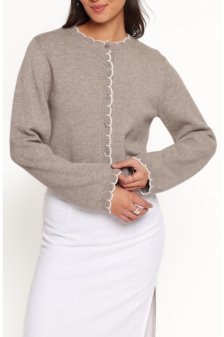 Payton Scallop Cardigan, Main, color, GREY