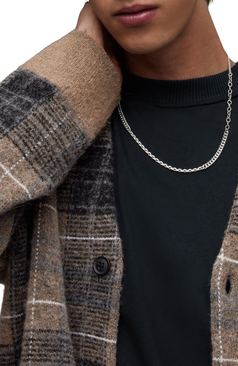 AllSaints Aldrin Plaid Cardigan, Alternate, color, 