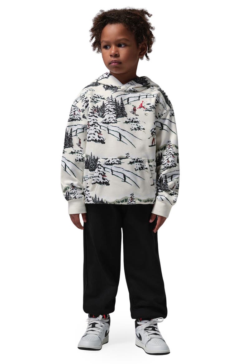 Kids' Brooklyn Fleece Holiday Hoodie & Joggers Set, Alternate, color, SAIL
