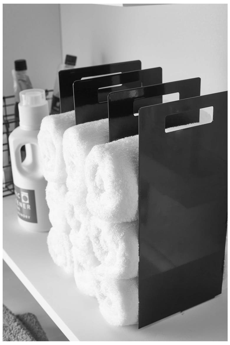 Towel Storage Organizer, Alternate, color, BLACK