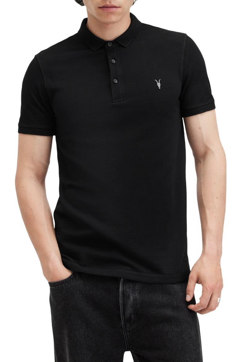 Reform Cotton Piqué Polo, Main, color, BLACK