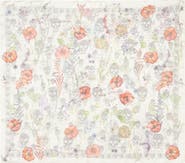 McQueen Spider Floral Silk Twill Chiffon Scarf