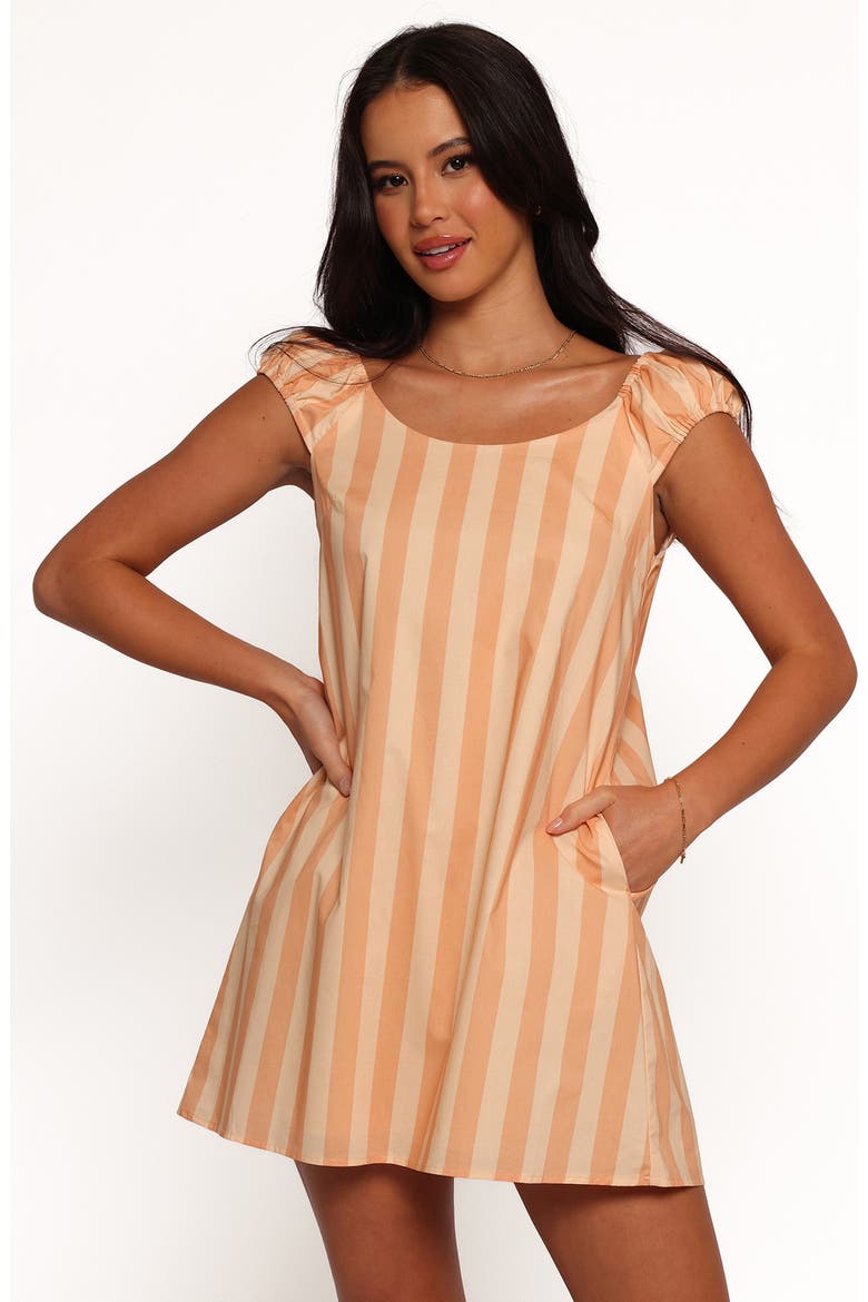 Pammy Stripe Cotton Minidress, Alternate, color, TERRACOTTA STRIPE