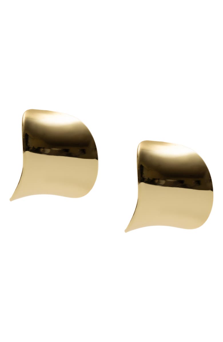 Argento Vivo Sterling Silver Wide Sculptural Hoop Earrings, Alternate, color, Gold