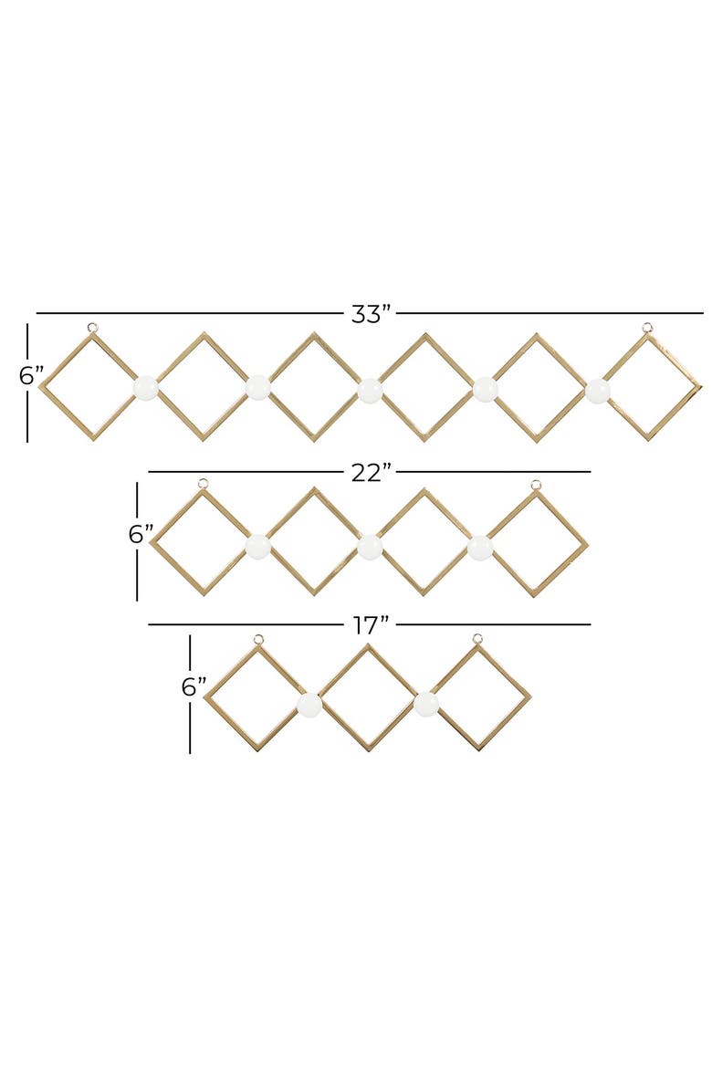 Goldtone Iron Glam Wall Hook - Set of 3, Alternate, color, GOLD
