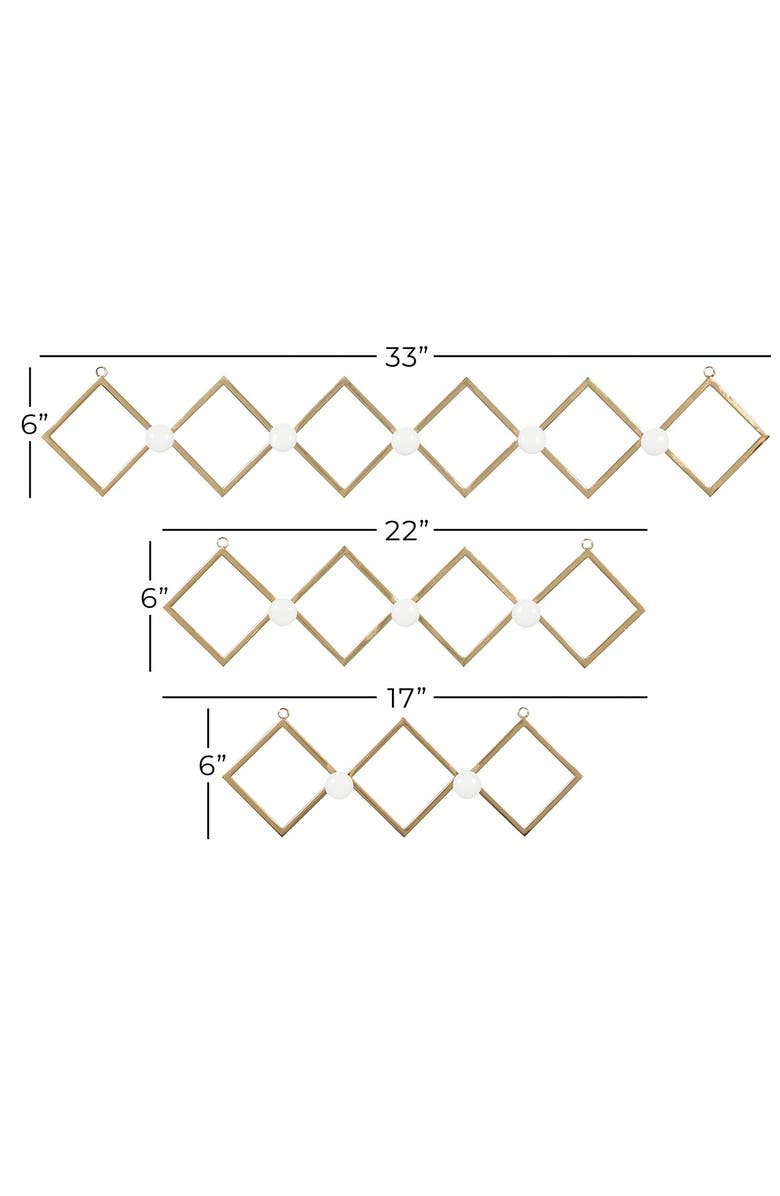 VIVIAN LUNE HOME Goldtone Iron Glam Wall Hook - Set of 3, Alternate, color, Gold