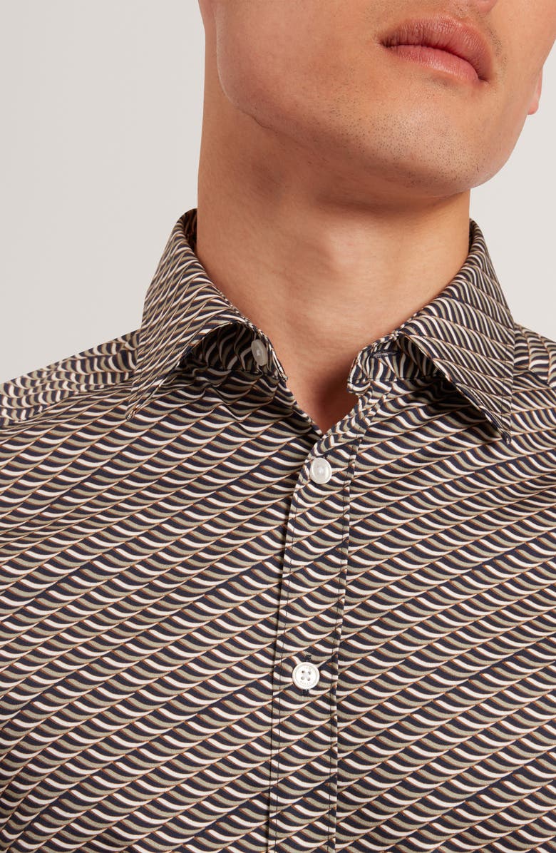 Ted Baker Agnar Print Cotton Button-Up Shirt, Alternate, color, Multi Color