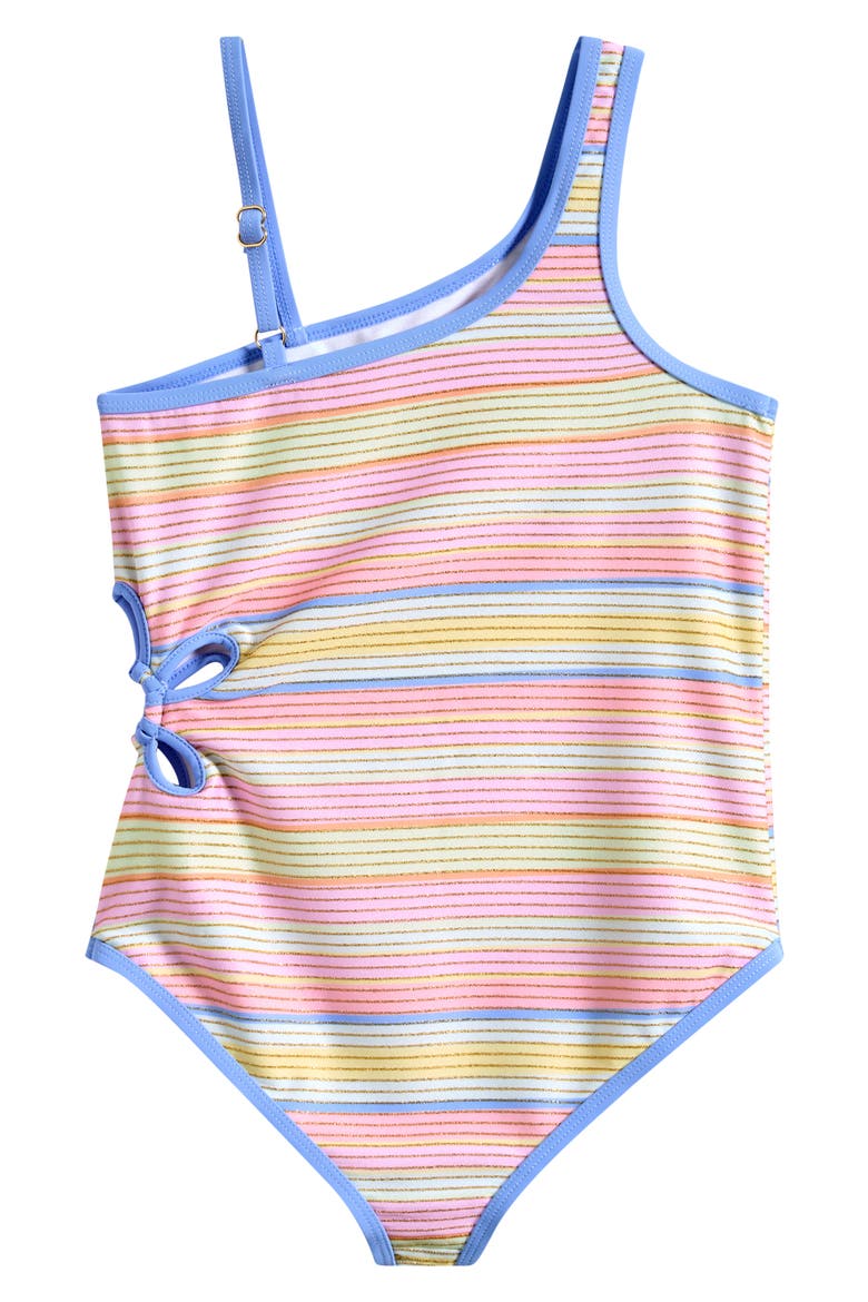 Side Cutout One Piece Swimsuit, Alternate, color, PINK MULTI