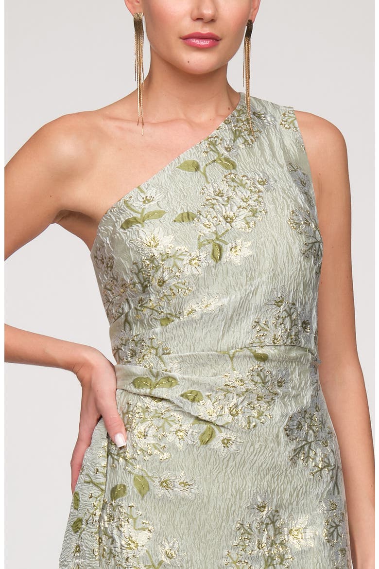 Gretchen One-Shoulder Gown, Alternate, color, SAGE-IVORY