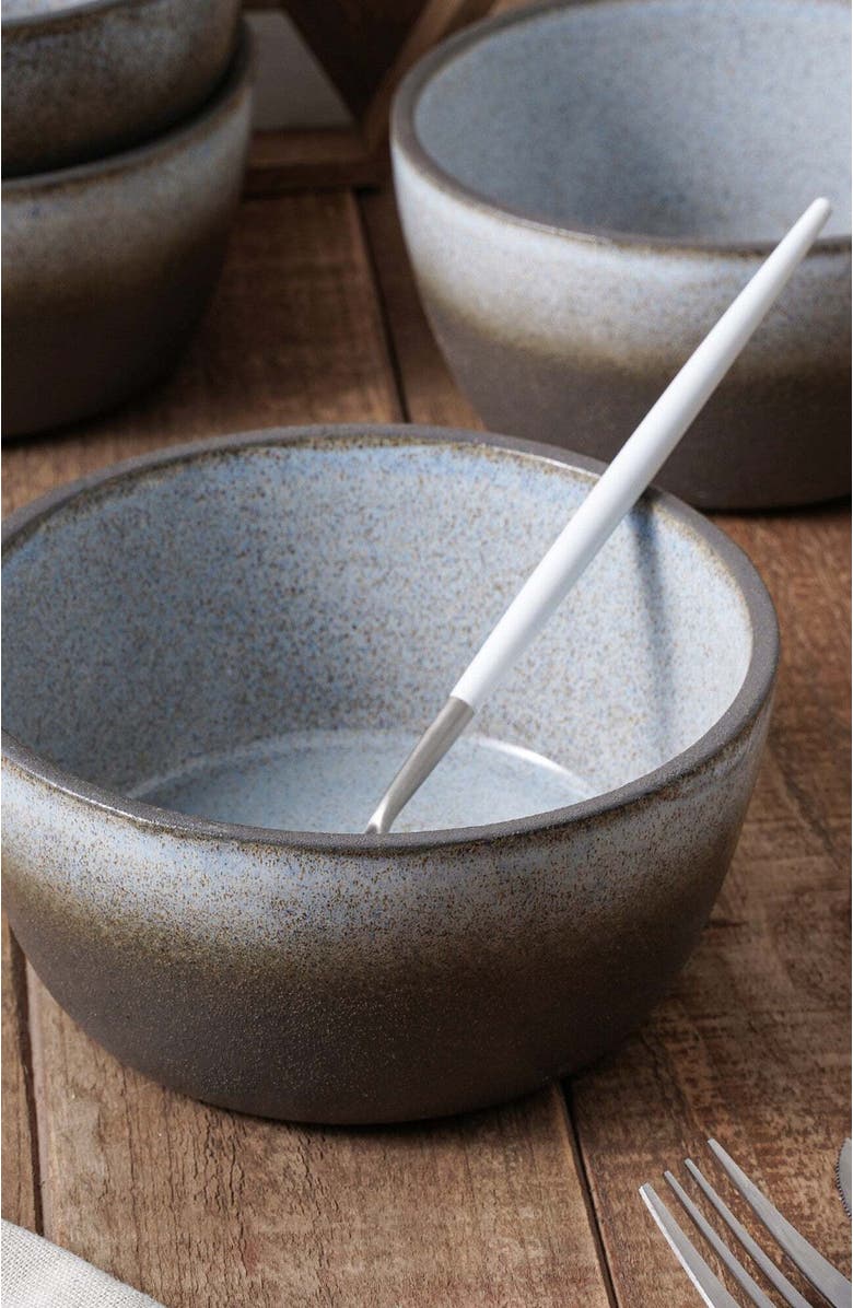 Stone Lain Vince Stoneware 4-Piece Bowl Set, Alternate, color, Gray-Green-Blue