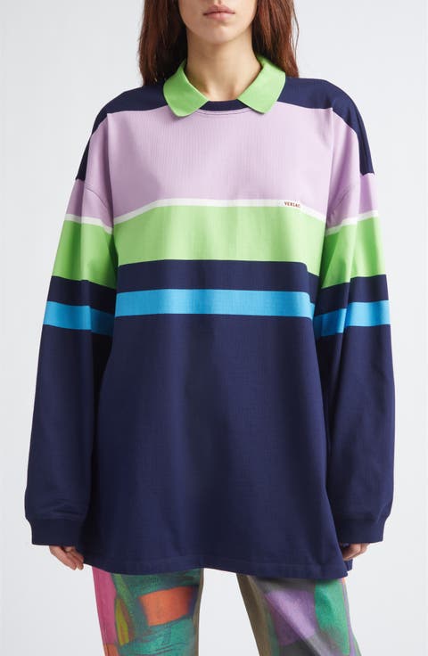 Stripe Cotton Jersey Polo