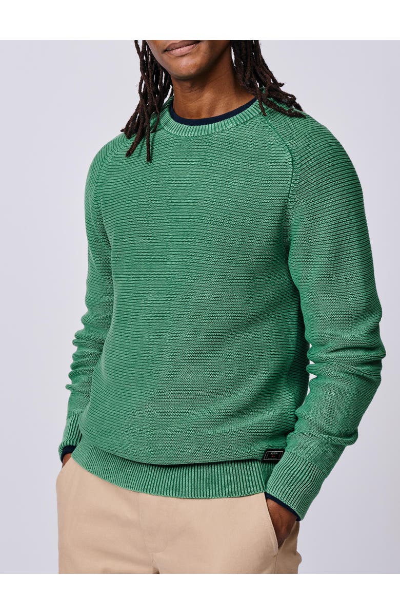 Aubin Saxilby Tuck Stitch Crew Neck Jumper, Alternate, color, Green