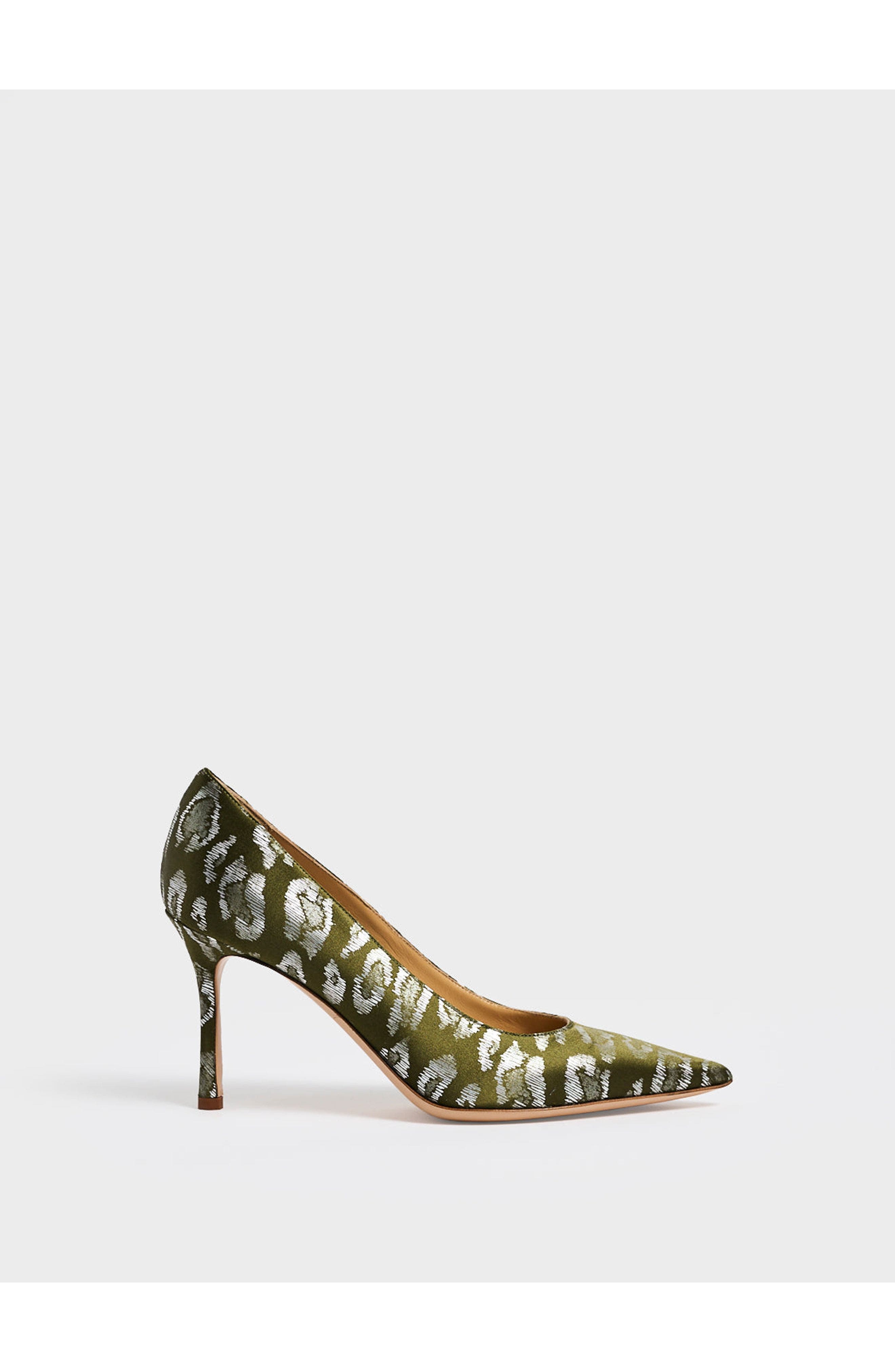 MARION PARKE Classic Pump 85 | Silk, Main, color, Green Leopard