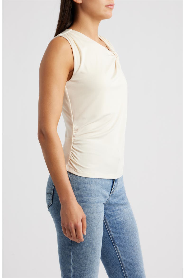 Asymmetric Neck Sleeveless Top, Alternate, color, BEIGE