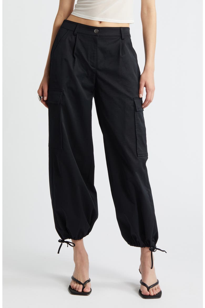Twill Cargo Pants, Main, color, BLACK