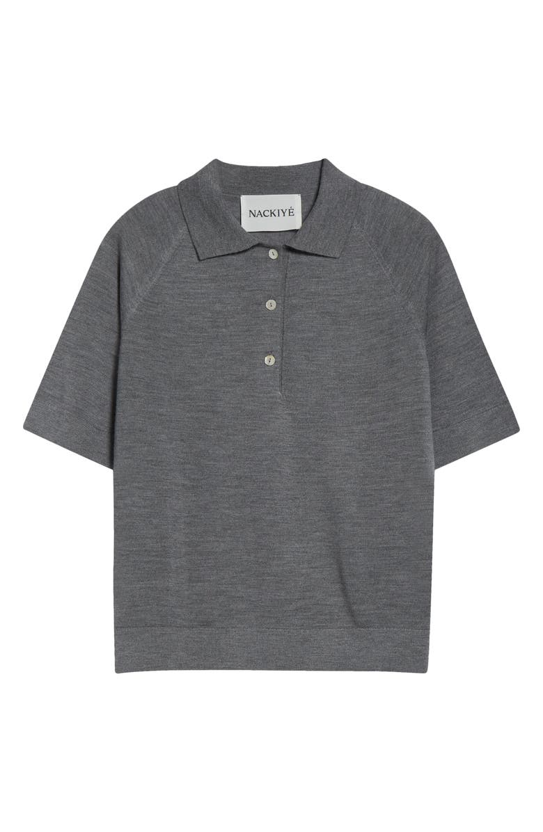NACKIYÈ Virgin Wool & Silk Polo, Alternate, color, Gris