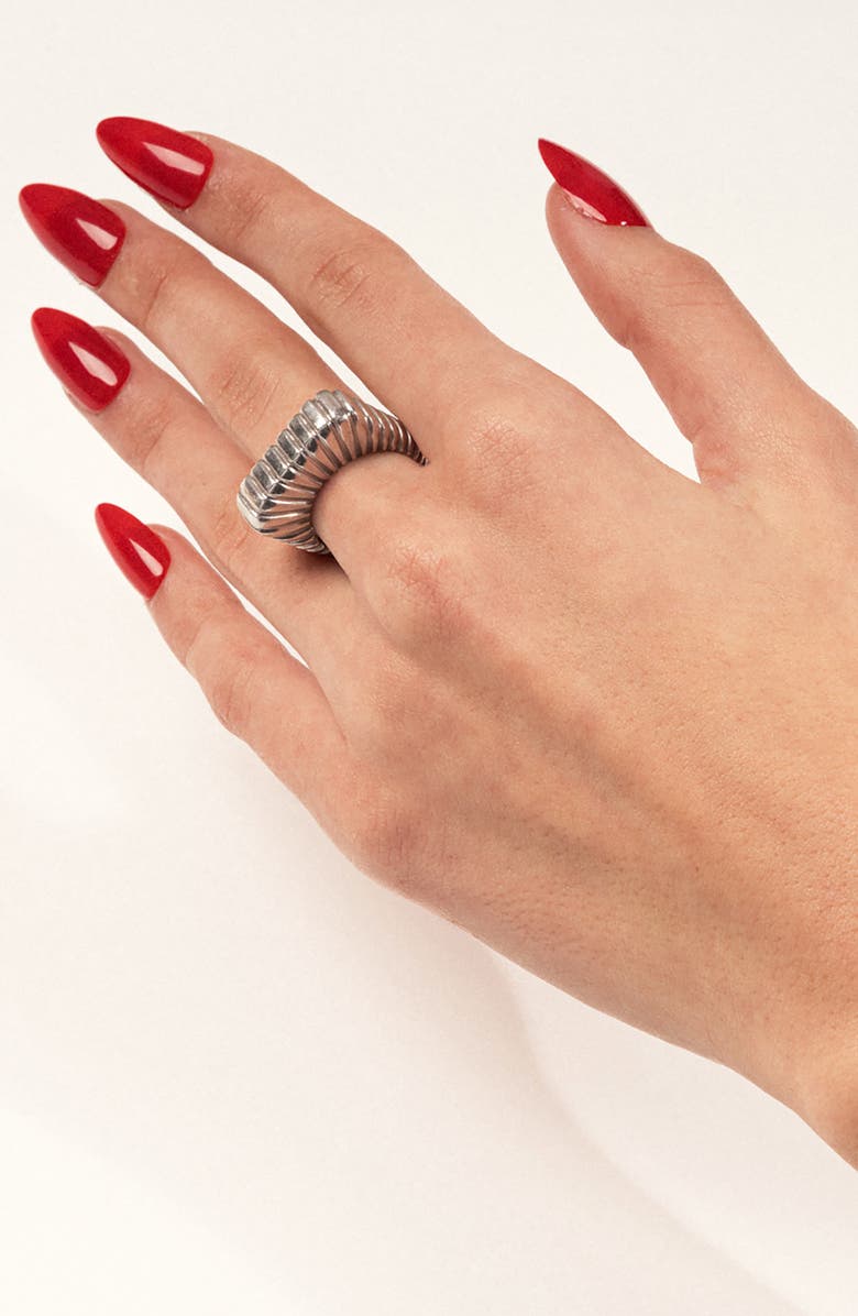 IVI Los Angeles Gaia Signet Ring, Alternate, color, Silver