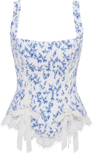 Corset on Straps with Bows and Ribbon Lacing