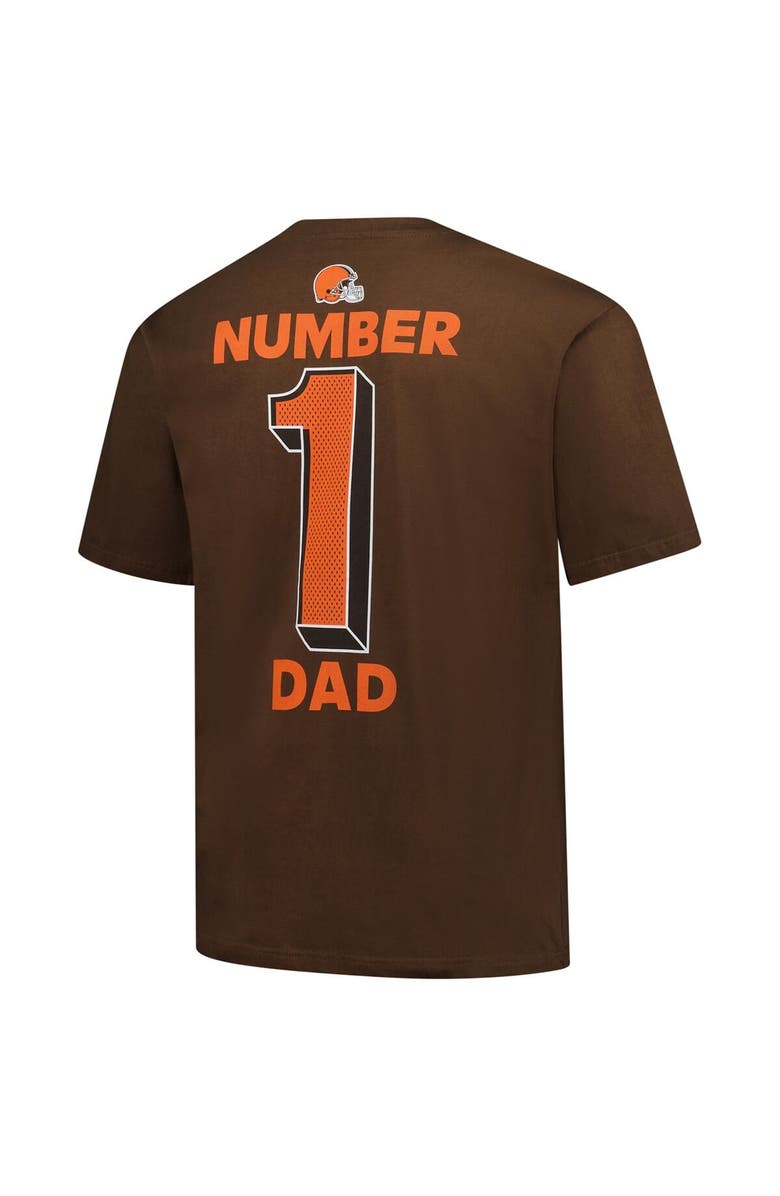 FANATICS Men's Fanatics Brown Cleveland Browns Big & Tall Number One Dad T-Shirt, Alternate, color, Brown
