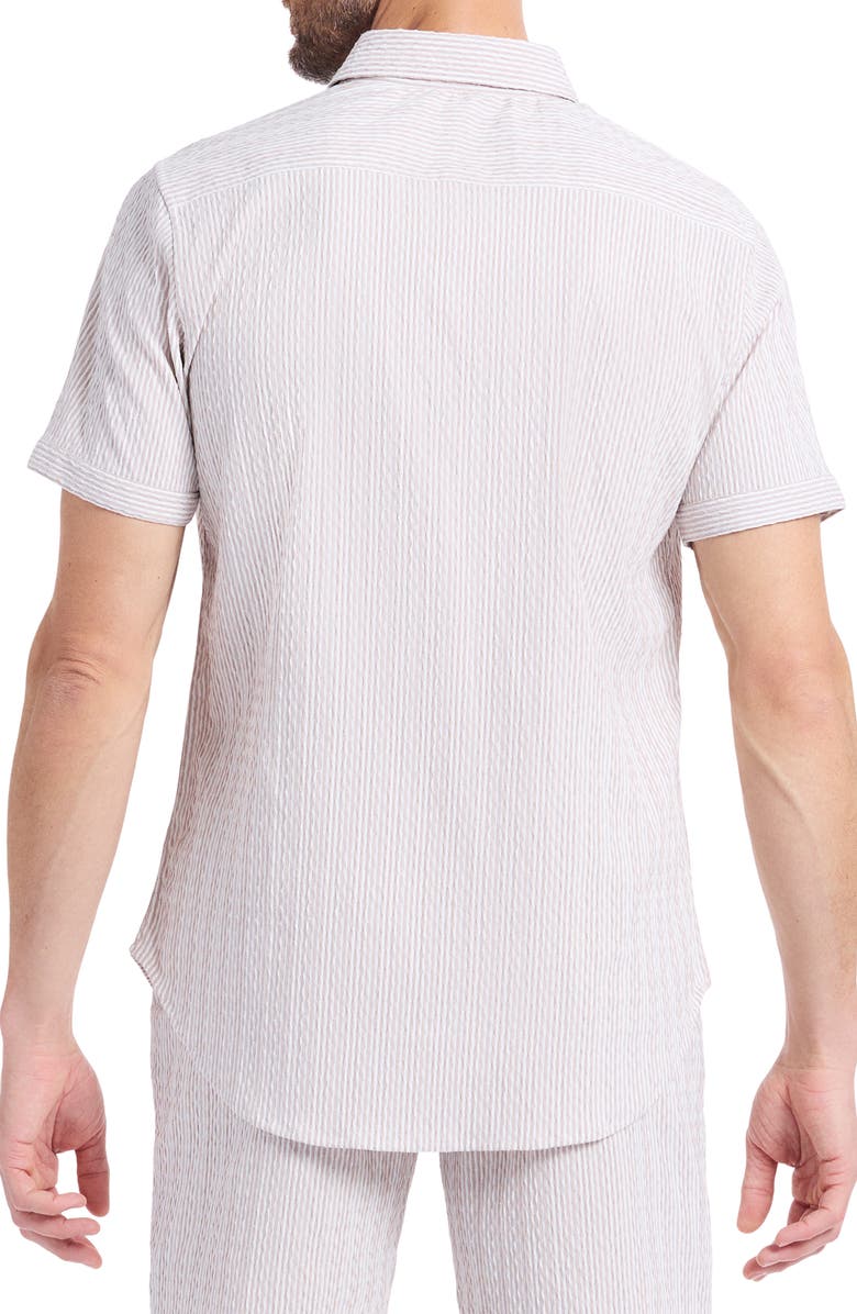 Robert Graham Fornillo Classic Fit Stripe Short Sleeve Button-Up Shirt, Alternate, color, Khaki