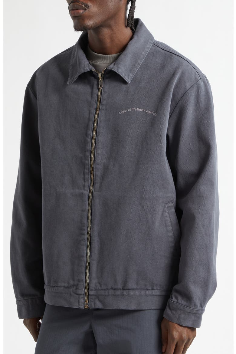 Lake Cotton Twill Zip Jacket, Alternate, color, CHARCOAL