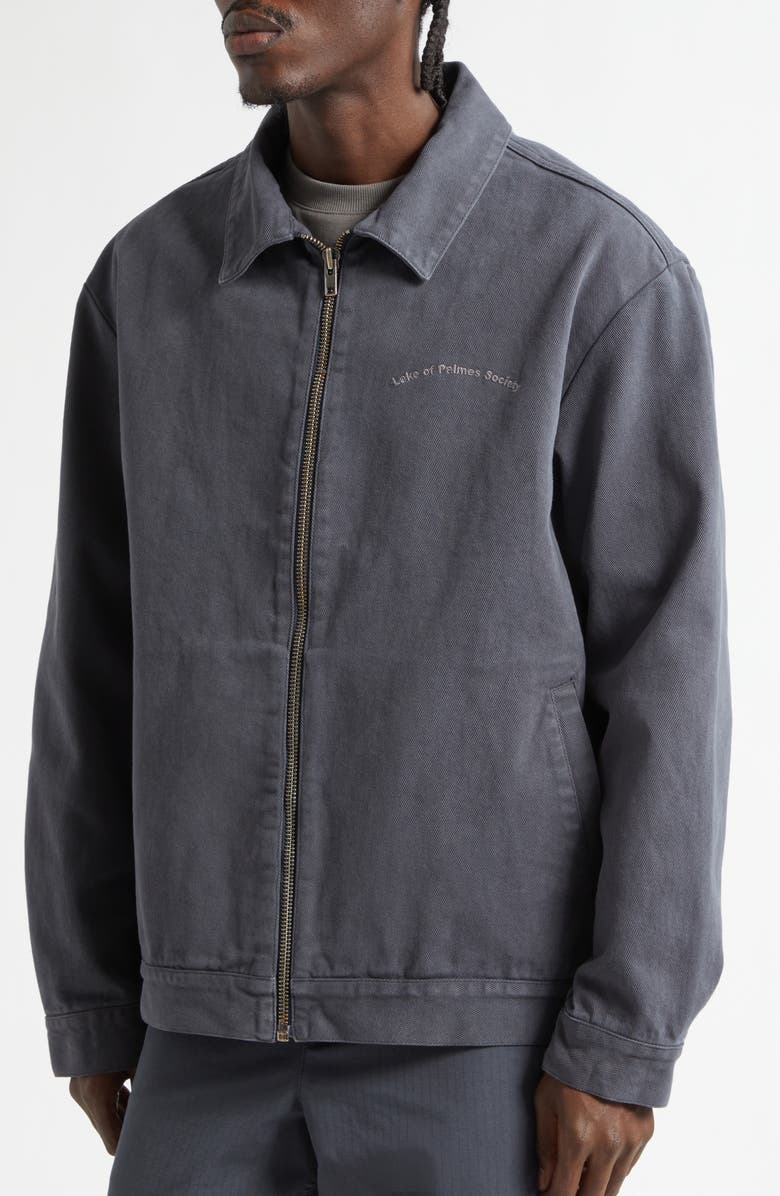 PALMES Lake Cotton Twill Zip Jacket, Alternate, color, Charcoal