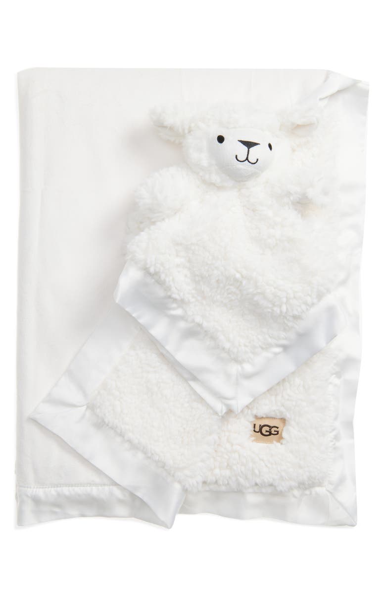 UGG<sup>®</sup> Lamb Lovey & Blanket Set, Main, color, Snow