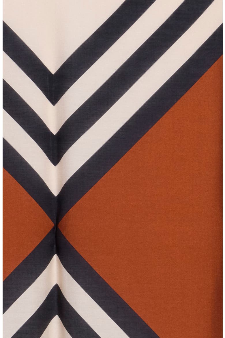 Diamond Geometric Square Scarf, Alternate, color, COGNAC