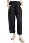 Crop Linen Blend Barrel Leg Pants