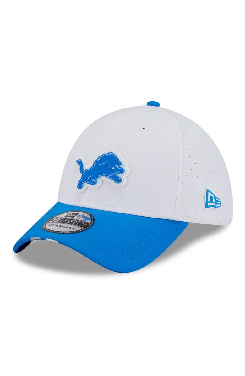 New Era Men's New Era White/Blue Detroit Lions 2025 NFL Training Camp 39THIRTY Flex Hat, Alternate, color, White