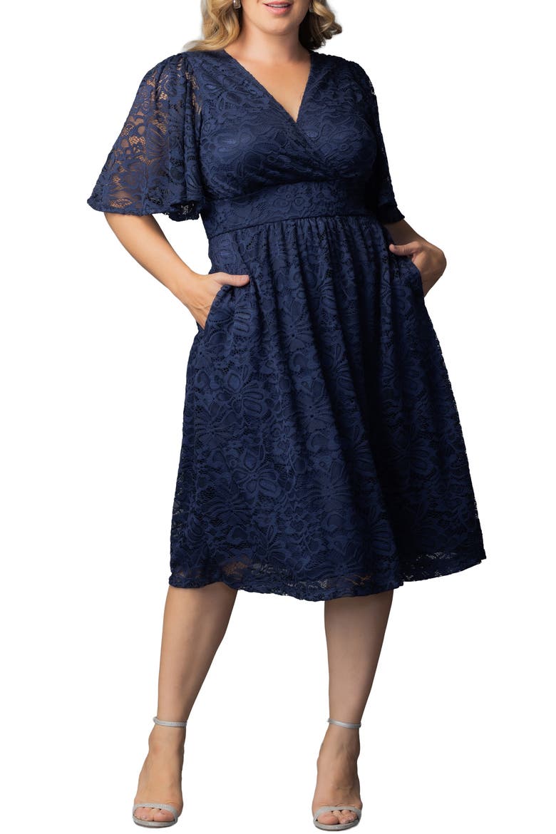 Fable Lace Cocktail Dress, Main, color, NOCTURNAL NAVY
