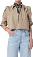 Citizens of Humanity Everly Shirred Stretch Cotton Crop Jacket