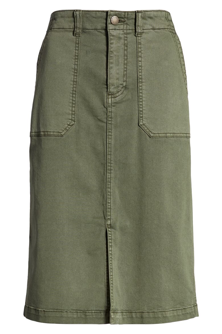 Twill Cargo Skirt, Alternate, color, GREEN BEETLE