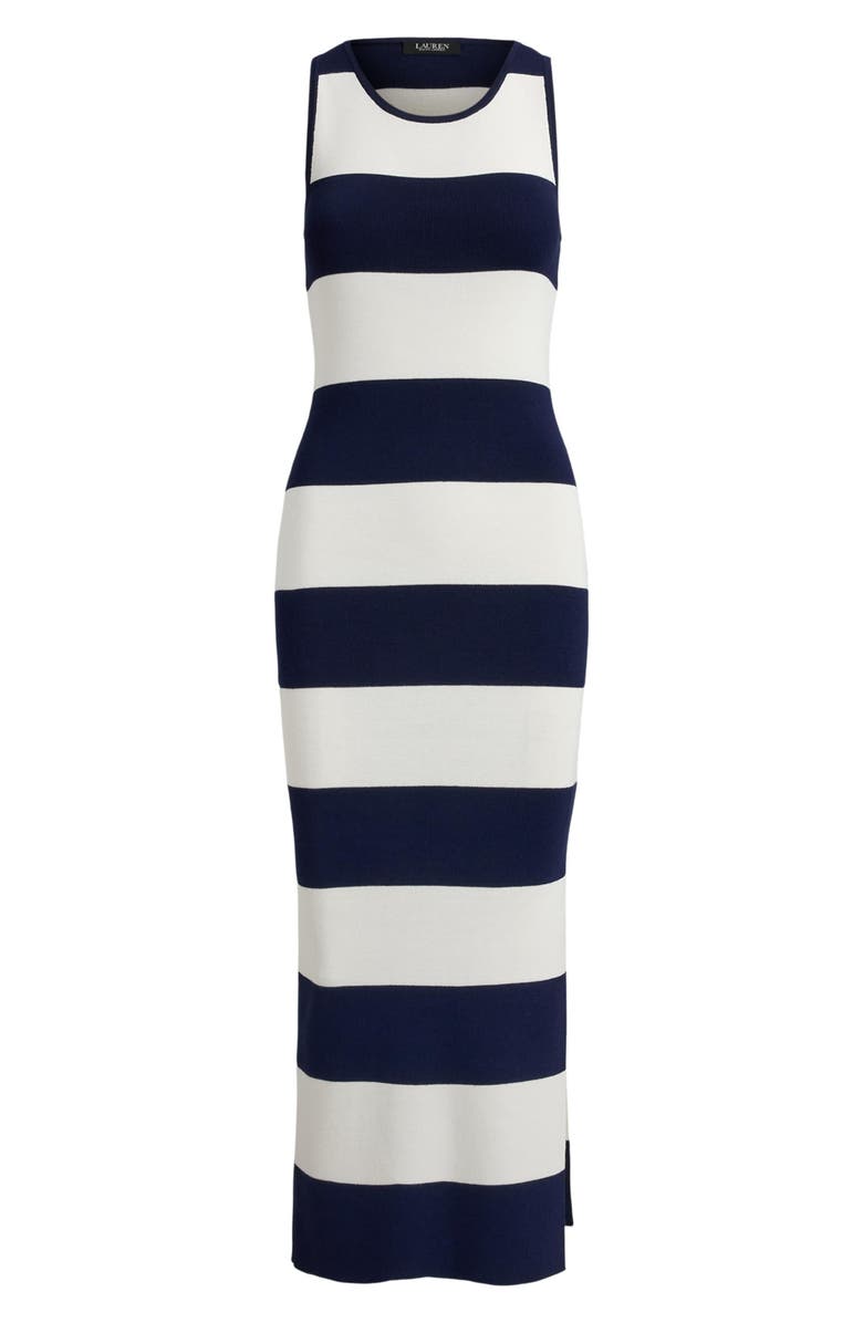 Lauren Ralph Lauren Stripe Midi Tank Dress, Alternate, color, Refined Navy Blue/ White